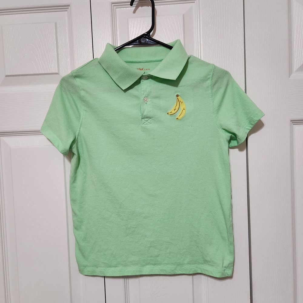 Cat & Jack Light Green Polo with Banana Embroidery